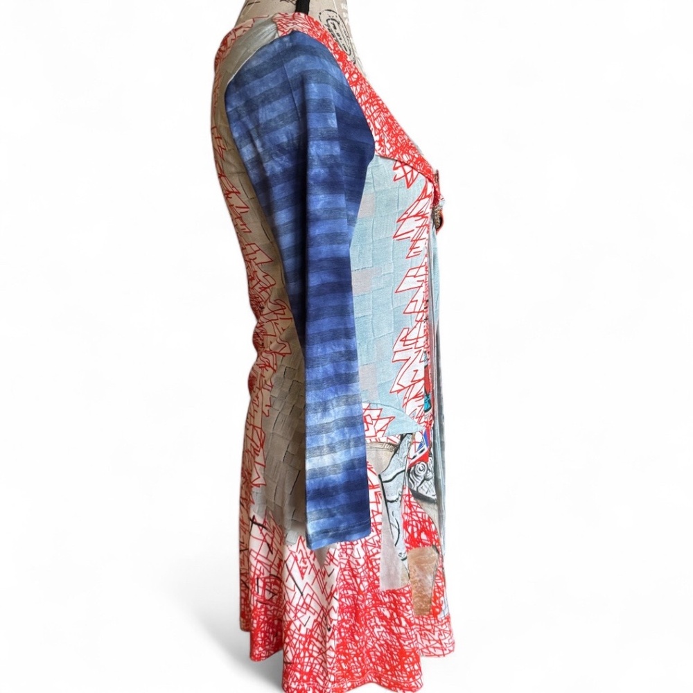 SAVE THE QUEEN art patchwork tunic dress multicolor size XL (small fit) - Picture 4 of 10